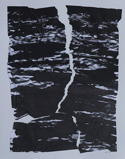 Fracture, Ink on Paper Collage, 14" x 11"