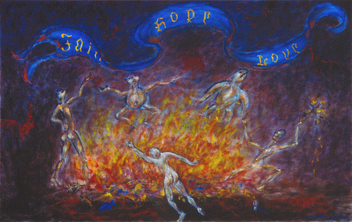 Devils' Dance / 魔鬼的舞蹈 / Teufels Tanz, Oil on Canvas, 30 in. x 48 in., 2004