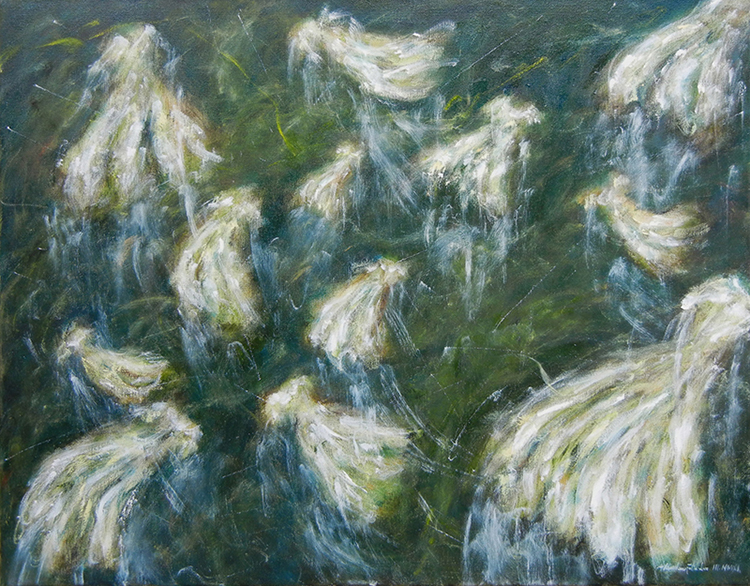 White Dresses, Oil on Canvas, 22" x 28"
