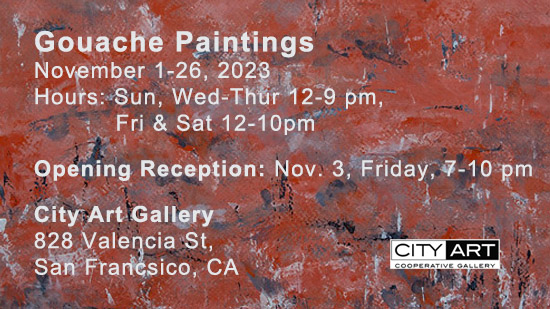 Gouache Paintings at City Art Gallery, November 2023, reception November 3