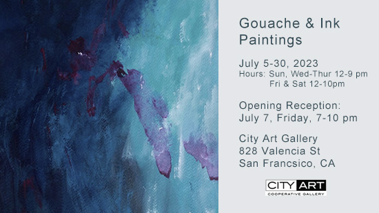 Gouache & Ink Paintings at City Art Gallery, July 2023