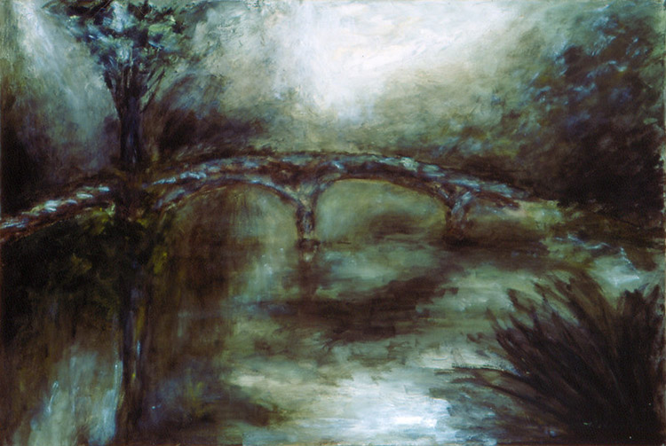 Golden Gate Park in a Foggy Day, Oil on canvas, 24"x36"