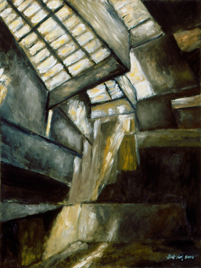 Museum Interior, Oil on Canvas, 30"x23"